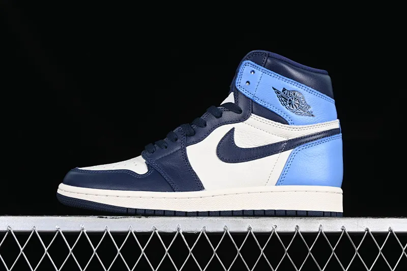 All categories Air Jordan Jordan series basketball shoes Air Jordan 1 High LW version Air Jordan 1 AJ1 Joe 1 Obsidian North Carolina Blue Black Blue Toe 555088-140